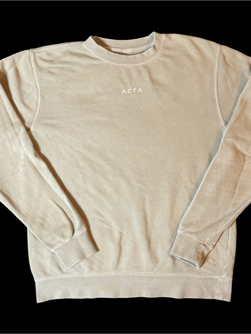 ACTA Women's Small Crewneck Sweatshirt in Light Beige